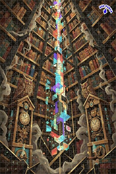 Teona Ahşap لغز خشبي مؤطر من طابقين بتصميم مكتبة سحرية للسفر عبر الزمن، مطلي ...