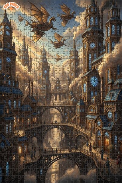 Teona Ahşap لغز خشبي بإطار من طابقين بمظهر لوحة زيتية على طراز مدينة التنين ا...