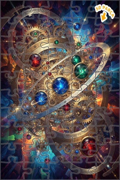 Teona Ahşap لغز خشبي مؤطر بطبقتين بمظهر لوحة زيتية يصور آلية كونية غامضة، 50 ...