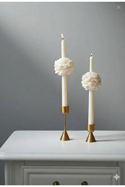 exemum KOKULU ŞAMDAN MUM 2 ADET DEKORAFİT ŞAKAYIKLI MUM EV HEDİYESİ, NİŞAN SÖ...