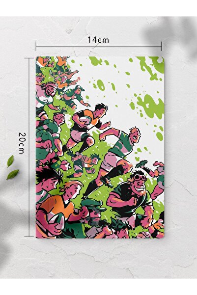 gxe.art Unlined Notebook Football Player Patterned Notebook Notepad Mind and ...