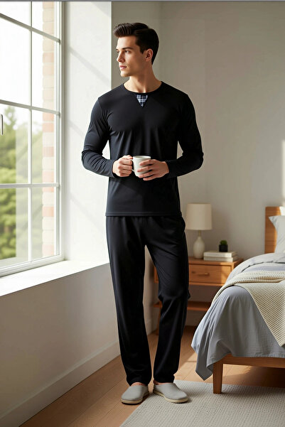 BENERLY Men's Buttoned Collar Standard Sleeve Waffle Knitted Regular Fit Paja...