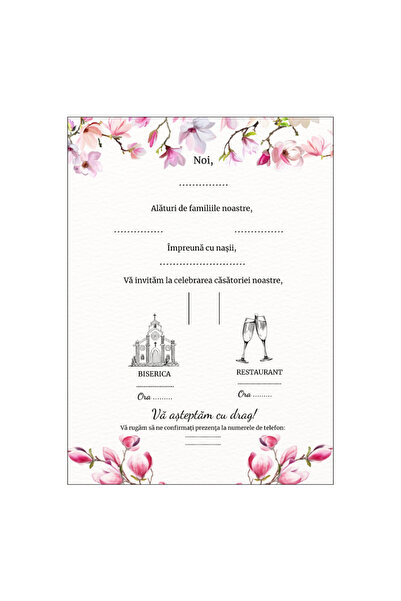 OEM Invitatie nunta 13x18 cm cu plic, Model 15