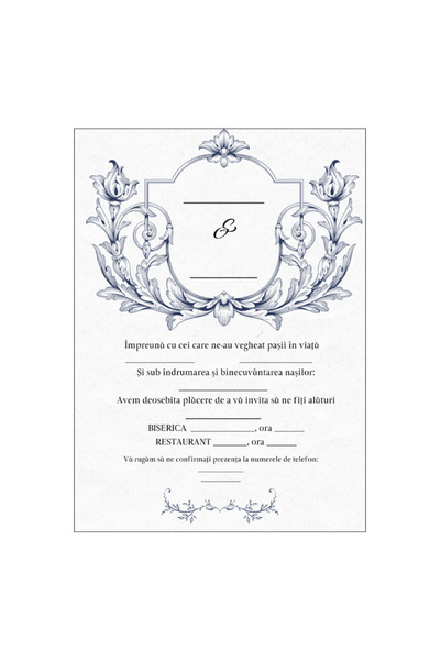 OEM Invitatie nunta 13x18 cm cu plic, Model 7