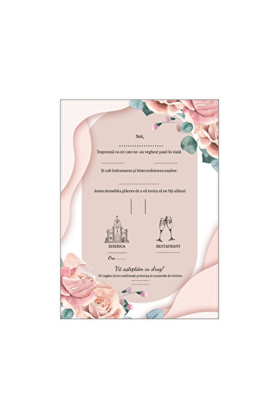 OEM Wedding invitation 13x18cm with envelope, Model 4