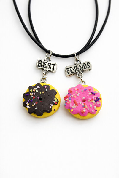 MakeWell Gökuşağı Panda Dondurma Unicorn Donut Tasarımlı 2'li Kolyeler