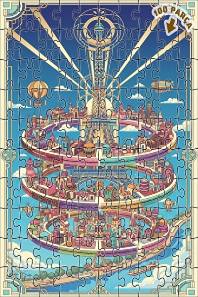 Teona Ahşap لغز خشبي بإطار من طابقين من آرت ديكو باريس دريم 100 قطعة 25x25