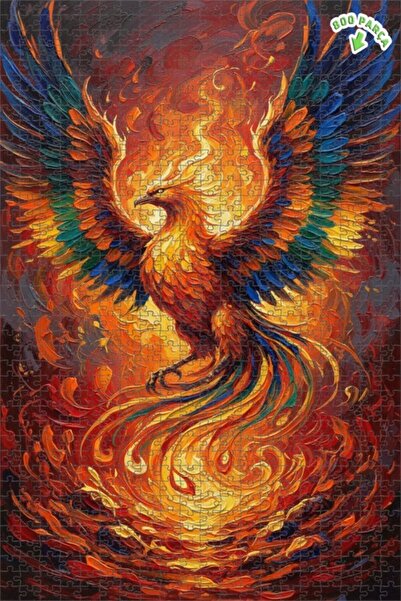 Teona Ahşap لغز خشبي بمظهر لوحة زيتية لملكة اللهب طائر الفينيق 800 قطعة 70×50