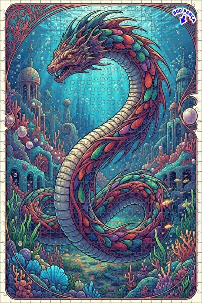 Teona Ahşap لغز خشبي فني ملون من مملكة التنين، لغز خشبي بإطار مزدوج الطبقات، ...