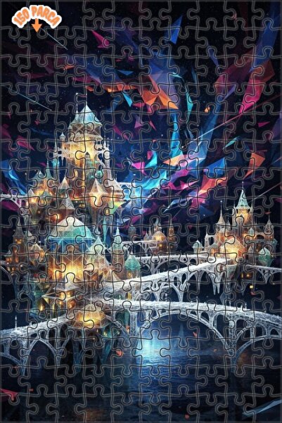 Teona Ahşap لغز خشبي رائع بإطار مزدوج الطبقات بمناظر المدينة الكريستالية وفن ...