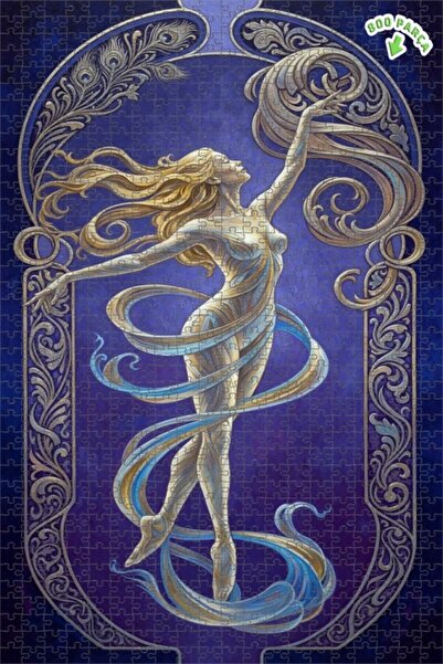 Teona Ahşap لوحة فنية بأسلوب آرت نوفو تصور راقصة الباليه، لوحة زيتية مؤطرة ذا...