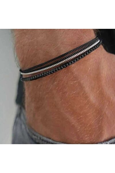 OutfitModa Men's Bracelet Set Stainless Steel