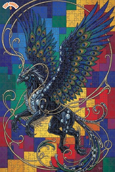 Teona Ahşap لغز فني من Goryemli Tüylü Panter Griffin، لغز خشبي بإطار مزدوج ال...