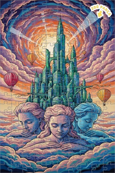 Teona Ahşap لغز خشبي بإطار مزدوج الطبقات من سلسلة ساحر أوز، مدينة الزمرد، 200...