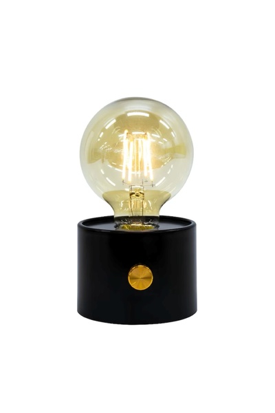 EMATTEIRO Mini Table Lamp 15x9 cm, Gold Accents, Warm Light, Battery Powered,...