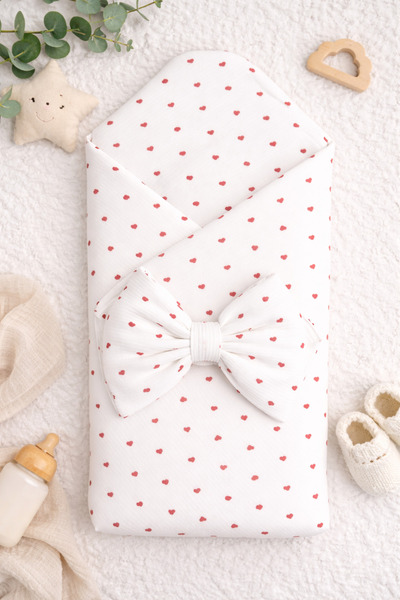 Rain Baby Baby Swaddle with Heart Pattern
