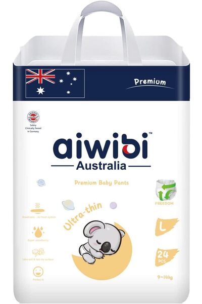 Aiwibi Ultra-Thin Premium Baby Pants Diaper – (Large, 24 Count)