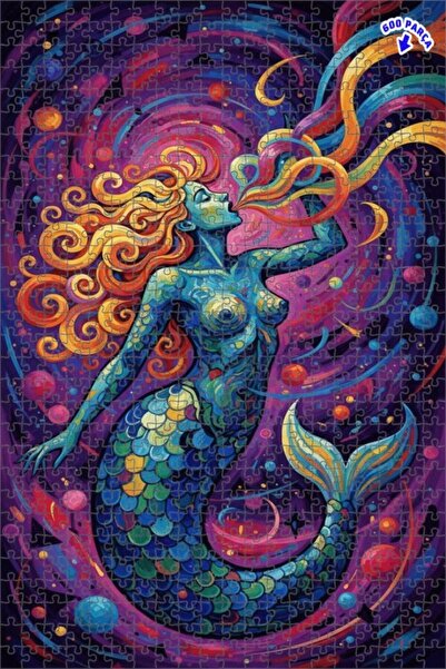 Teona Ahşap لغز خشبي بإطار مزدوج الطبقات بمظهر لوحة زيتية لحورية البحر الكوني...