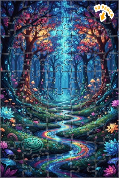 Teona Ahşap لغز خشبي مؤطر بطبقتين من ماركة ماجيكال فورست ريفر 50 قطعة 15×25