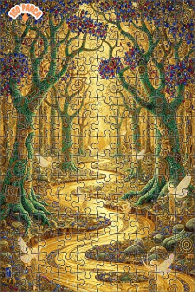 Teona Ahşap لغز خشبي بإطار مزدوج الطبقات بمظهر لوحة زيتية لجنات الذهبية، 150 ...