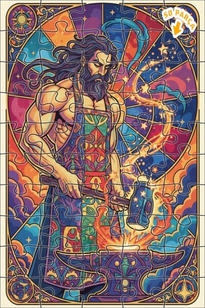 Teona Ahşap لغز خشبي مؤطر بطبقتين من ديميرشي تانري إلهي الأسطوري 50 قطعة 15×25