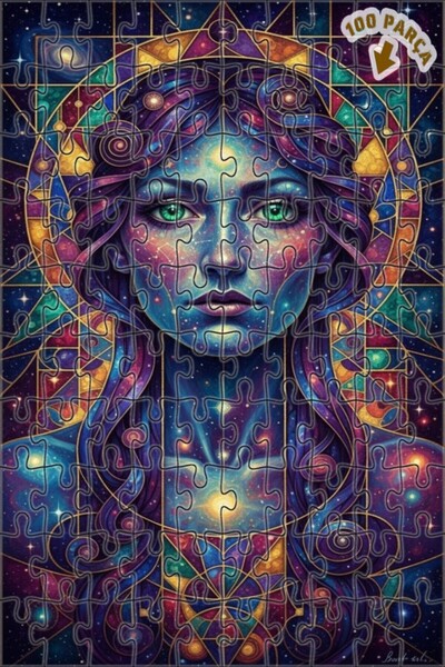 Teona Ahşap لوحة فنية نسائية كونية بمظهر لوحة زيتية، لغز خشبي بإطار مزدوج الط...