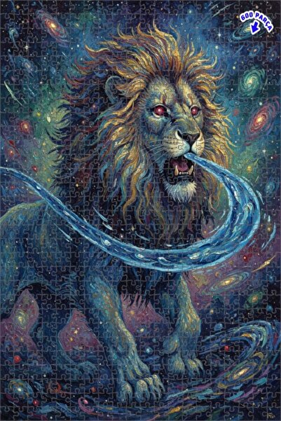 Teona Ahşap لغز فني بمظهر لوحة زيتية لأسد كوني 600 قطعة 50×35