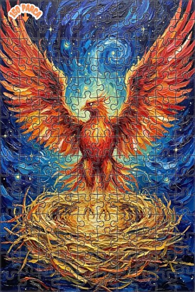 Teona Ahşap Gorgeous Phoenix Oil Painting Look Double-Deck Framed Wooden Puzz...