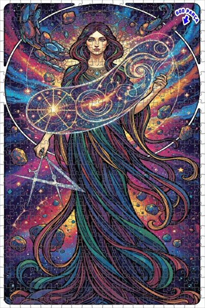 Teona Ahşap لغز خشبي مؤطر بطبقتين من فن الحكمة الكونية 600 قطعة 50×35