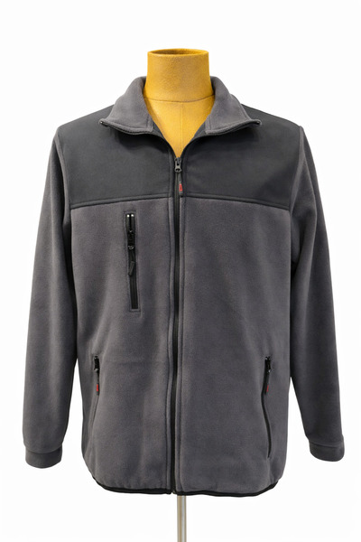 SaglamKıyafetler Anrasit Gri Siyah Shofshel Parçalı Premıum Polar