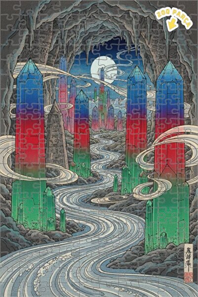 Teona Ahşap لغز خشبي بإطار مزدوج الطبقات بمظهر لوحة زيتية من كريستال فالي دري...