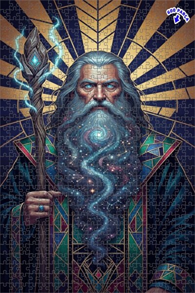 Teona Ahşap لغز خشبي بإطار مزدوج الطبقات بمظهر زيت اللوحة الفنية لساحر اللحى ...