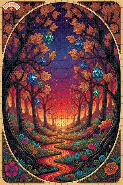 Teona Ahşap لغز خشبي مؤطر بطبقتين من مغامرة الغابة السحرية مع أمنيات كريستالي...