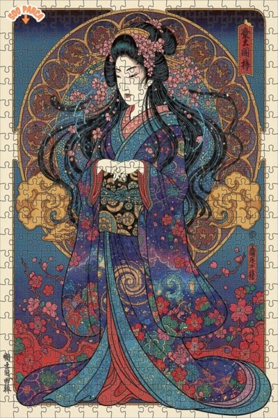 Teona Ahşap لوحة فنية غامضة لفن الغيشا، تبدو كاللوحة الزيتية، لغز خشبي بإطار ...