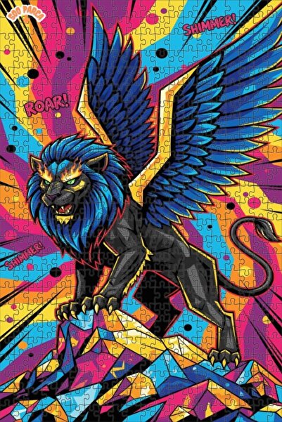 Teona Ahşap لغز خشبي مؤطر بطبقتين من ميستيك وينج لايون، 500 قطعة، 50×30