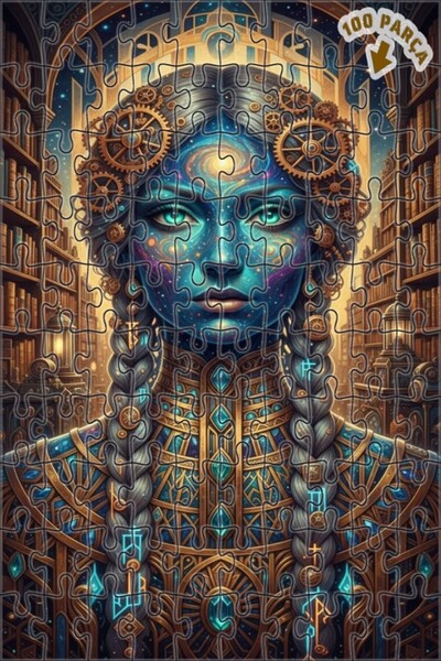 Teona Ahşap لغز خشبي بإطار مزدوج الطبقات بمظهر لوحة زيتية لامرأة الحكمة الكون...