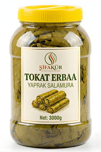 ŞİFAKÜR BİTKİSEL SAĞLIK ÜRÜNLERİ Tokat Erbaa Yaprak Salamura 3 Kg - %100 Yeni...