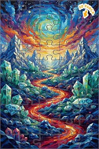 Teona Ahşap لغز خشبي بإطار مزدوج الطبقات بمظهر لوحة زيتية من كريستال فالي، 50...