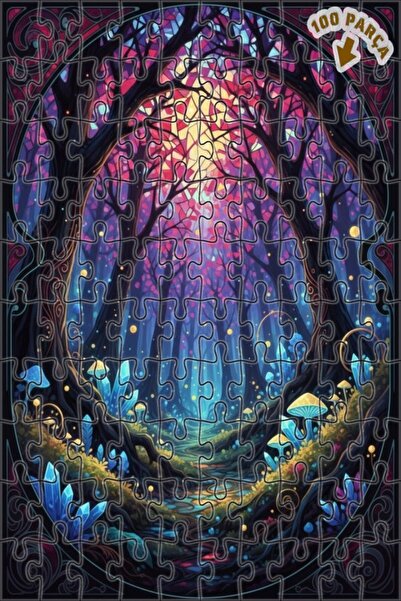 Teona Ahşap ألغاز الأشجار الكريستالية الغامضة في الغابة، ألغاز خشبية مؤطرة ذا...