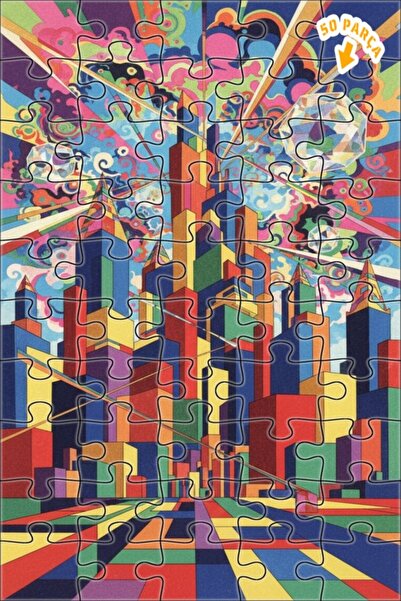 Teona Ahşap لغز خشبي بإطار مزدوج الطبقات بمظهر فني سايكيديك 50 قطعة 15×25