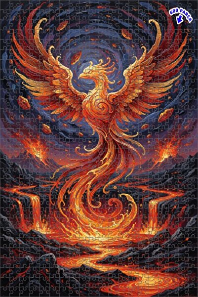 Teona Ahşap لغز خشبي مؤطر بطبقتين بمظهر لوحة زيتية لطائر الفينيق السحري 600 ق...