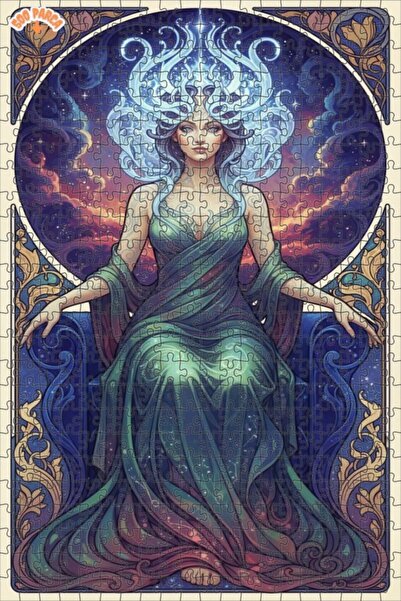 Teona Ahşap لوحة فنية مائية بمظهر إلهة الفضاء، لغز خشبي بإطار مزدوج الطبقات، ...