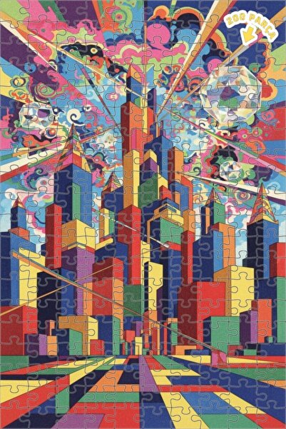 Teona Ahşap لغز خشبي بإطار مزدوج الطبقات بمظهر فني سايكيديك 200 قطعة 25×35