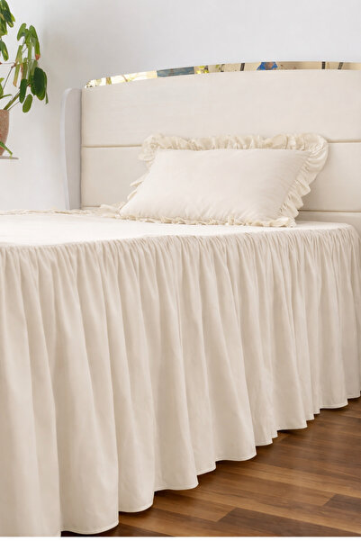 Kubrahobi Fırıflı yatak çarşafı 160 x 200 ikili 50 x 70 fırfırlı yastık kılıfı