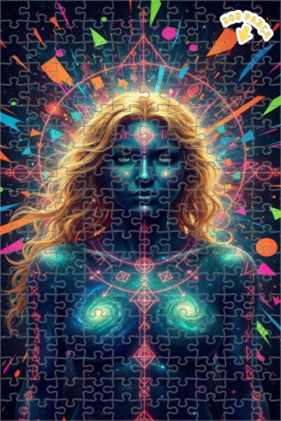 Teona Ahşap لغز خشبي بإطار مزدوج الطبقات بمظهر لوحة زيتية لامرأة محاربة فضائي...