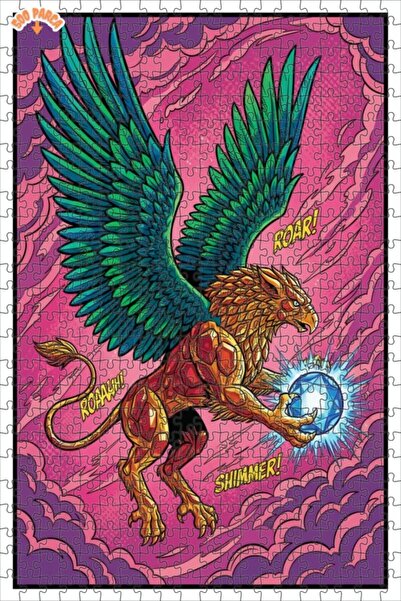 Teona Ahşap لغز خشبي مؤطر من طابقين بتصميم كرتوني مستوحى من الأساطير، 500 قطع...