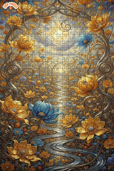 Teona Ahşap لغز خشبي مؤطر بطبقتين بمظهر لوحة زيتية لحديقة الزهور الخيالية 500...