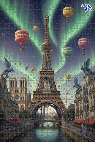 Teona Ahşap بالونات ماجون باريس السحرية الليلية وغزالة ذات طابقين، لغز خشبي ب...