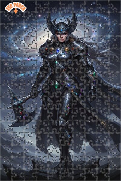 Teona Ahşap لغز خشبي بإطار مزدوج الطبقات بمظهر فني رقمي للمرأة المحاربة الفضا...