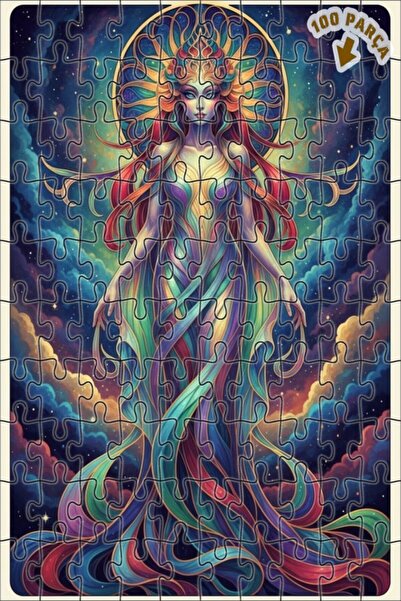 Teona Ahşap لغز فني على شكل لوحة زيتية لإلهة الألوان الكونية 100 قطعة 25x25